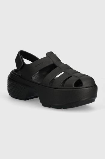 Sandále Crocs Stomp Fisherman Sandal dámske, čierna farba, na platforme, 209938