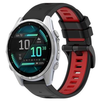 SPORTY Vymeniteľný silikónový remienok Garmin Fenix 8 43mm čierna-červená