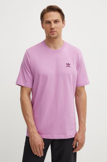 Bavlnené tričko adidas Originals pánske, fialová farba, s nášivkou, IY5477