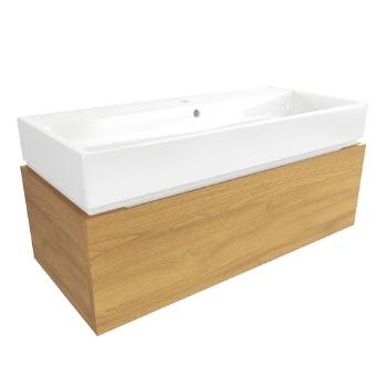 Kúpeľňová skrinka s umývadlom SAT Feel 100x30x46 cm medový dub mat SATFEEL100DMU2