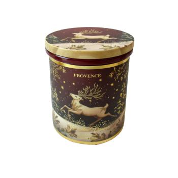 Provence VIANOČNÁ SVIEČKA V SKLE S VIEČKOM 8X10CM 240G ČERVENÁ