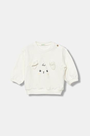 Mikina pre bábätká United Colors of Benetton béžová farba, s nášivkou, 3MDSA1061