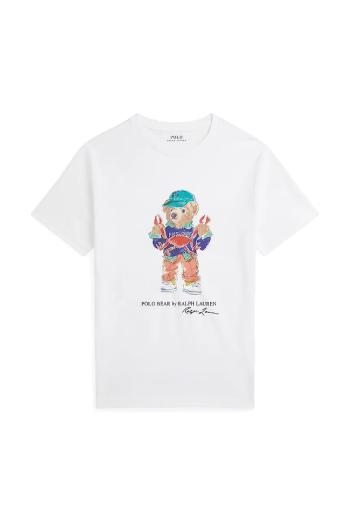 Detské bavlnené tričko Polo Ralph Lauren biela farba, s potlačou, 323973136002