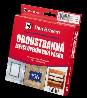 DEN BRAVEN - Obojstranne lepiaca a upevňovacia páska 15mmx2 biela - 10m
