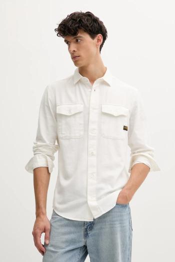 Bavlnená košeľa G-Star Raw zelená farba, regular, s klasickým golierom