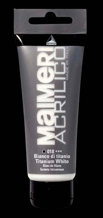 MAIMERI ACRILICO - Akrylové farby 018 - titanium white, 0,2 L