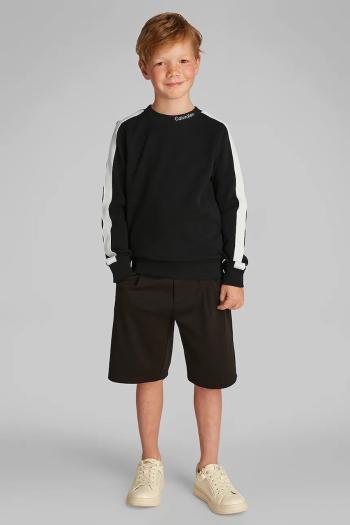 Detská mikina Calvin Klein Jeans čierna farba, jednofarebná, IB0IB02471