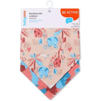 BabyOno Be Active Bandana Bib podbradníček pre deti od narodenia Jungle 2 ks