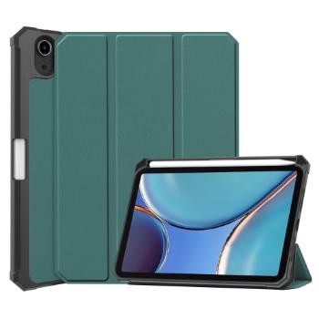 LEATHER Zaklápací obal Apple iPad mini 2021 / iPad mini 2024 zelený