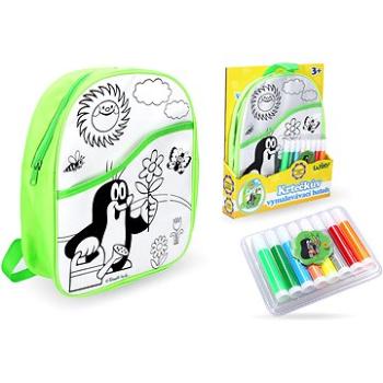 Batoh Krtko vymaľovávací zelený 30 cm + 8 fixiek (8590331910861)