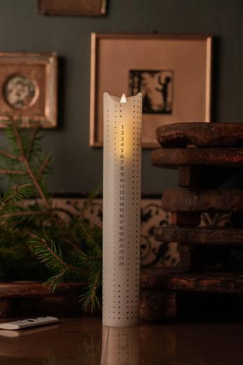 Led adventná sviečka Sirius Sara biela farba