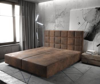 Boxspring posteľ Dream-Fine 180x200 cm z mikrovlákna hnedá