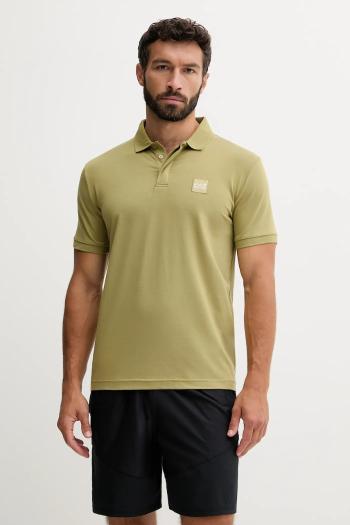Polo tričko EA7 Emporio Armani pánske, zelená farba, jednofarebné, AF10373.7M000901