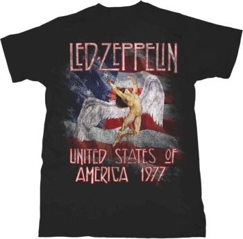 Led Zeppelin Tričko Stars N' Stripes USA '77. Unisex Black 2XL