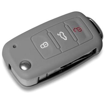 Escape6 ochranné silikónové puzdro na kľúč pre VW/Seat/Škoda s vystreľovacím kľúčom farba tmavo sivá (SZBE-001DG)