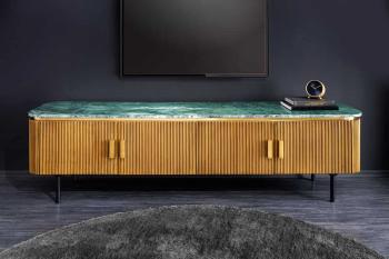 LuxD Dizajnový TV stolík Ifama 160 cm zelený mramor