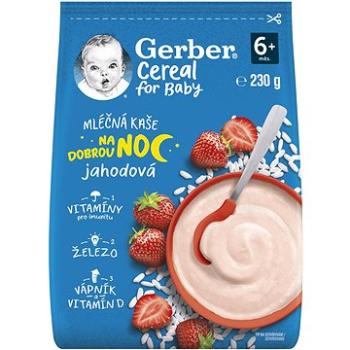 GERBER Cereal mliečna kaša Dobrú noc jahodová 230 g (8445290502926)