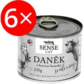 Falco Sense Cat daniel a hovädzie 200 g 6 ks (8594725085982)