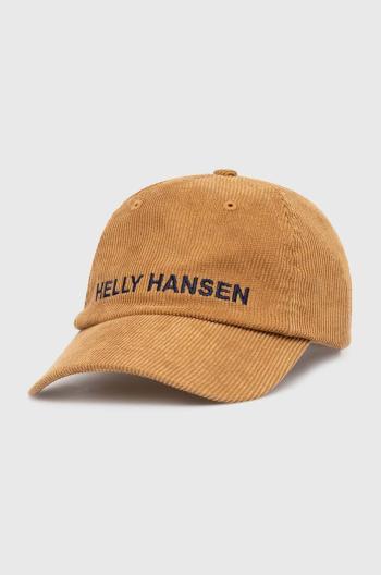 Menčestrová baseballová čiapka Helly Hansen Graphic Cap zelená farba, s nášivkou