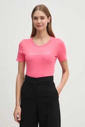 Bavlnené tričko United Colors of Benetton dámske, červená farba, 3GA2E16A2