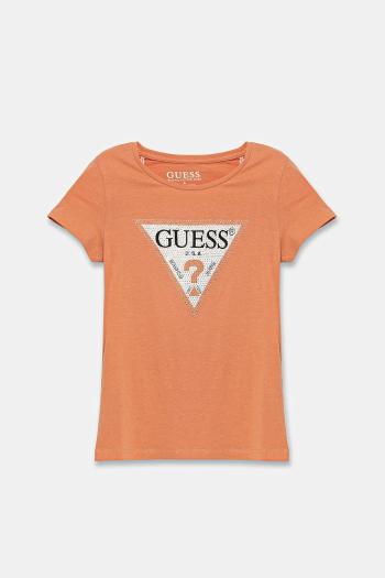 Detské tričko Guess oranžová farba