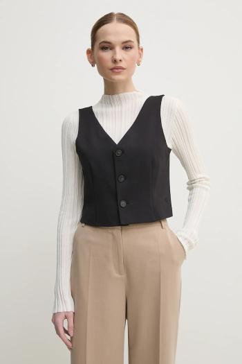 Vesta Calvin Klein Jeans čierna farba, jednoradová, J20J225321