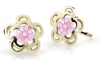 Cutie Jewellery Pôvabné zlaté detské náušnice C2204-30-X-1 ružová