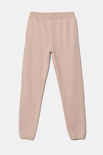 Detské tepláky Guess ružová farba, s nášivkou, J5RQ13 KCLJ0