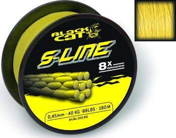 Black cat splietaná šnúra s-line žltá 3000 m - priemer 0,42 mm nosnosť 45 kg