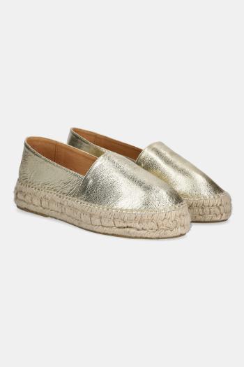 Kožené espadrilky Answear.LAB zlatá farba, na platforme