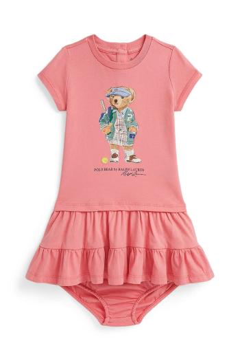 Šaty Polo Ralph Lauren ružová farba, mini, áčkový strih, 310971130001