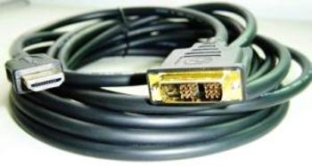 Kábel HDMI-DVI 1,8m, M/M tieň., pozlátené kontakty 1.3