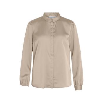 Vila  Noos Ellette Satin Shirt - Cement  Blúzka Béžová