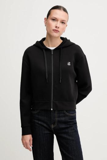 Mikina Armani Exchange čierna farba, s kapucňou, jednofarebná, XW000822 AF10818