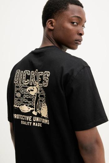 Bavlnené tričko Dickies pánske, čierna farba, s potlačou, DK0A4Z8RBLK1
