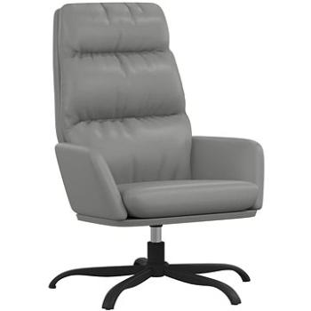 Relaxačné kreslo sivé umelá koža, 341144