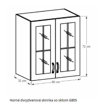 Tempo Kondela Kuchynská linka Provance Provance: Horná skrinka G80S - 80x72x32 cm