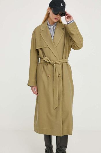 Trenčkot PS Paul Smith dámsky, zelená farba, prechodný, oversize, W2R.257C.M31179