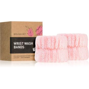 BrushArt Home Salon Wrist wash bands náramky proti stekajúcej vode pri umývaní tváre Pink 2 ks