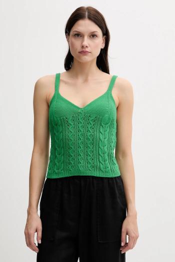 Bavlnený top United Colors of Benetton zelená farba, 101TDH01B