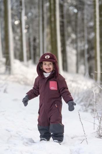 Detský overal Jack Wolfskin GLEEL 2L INS bordová farba