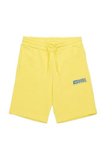 Detské bavlnené šortky Diesel PBASESHORT SHORTS žltá farba, J02236