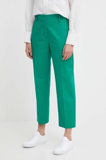 Nohavice Tommy Hilfiger dámske,béžová farba,rovné,vysoký pás,WW0WW40504