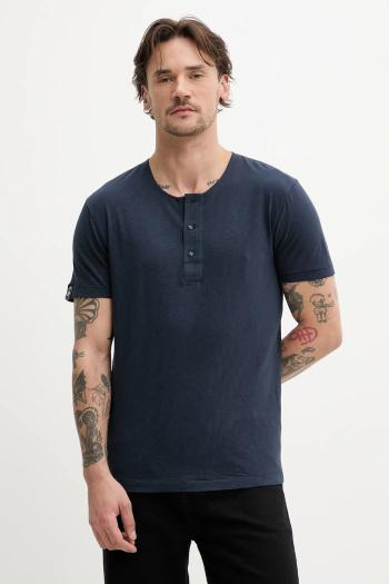 Bavlnené tričko Superdry pánske, tmavomodrá farba, jednofarebné, M1012185A-00S