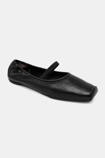Kožené balerínky Tory Burch Runway Ballet čierna farba, 157625-006