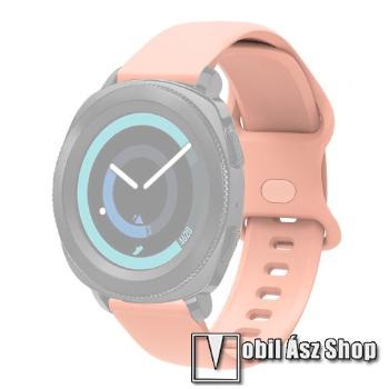 Okosóra szíj - szilikon - RÓZSASZÍN - 94mm + 130mm hosszú, 22mm széles - SAMSUNG Galaxy Watch 46mm / Watch GT2 46mm / Watch GT 2e / Galaxy Watch3 45mm / Honor MagicWatch 2 46mm