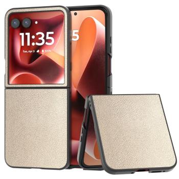 LEATHER Ochranný kryt pre Motorola Razr 60 Ultra zlatý