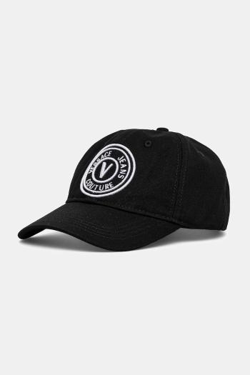 Bavlnená šiltovka Versace Jeans Couture čierna farba, s nášivkou, 78HAZK26 ZG366