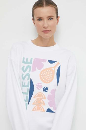 Mikina Ellesse Rosiello Sweatshirt dámska, biela farba, s potlačou, SGV20247