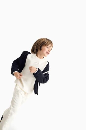 Detské tepláky Emporio Armani béžová farba, jednofarebné, EB000354 AF13455